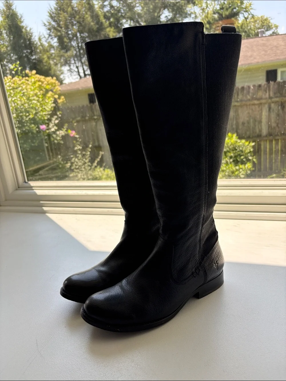 Frye Black Leather Molly Gore Boots size 7